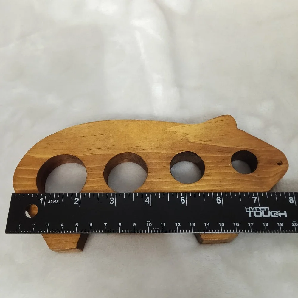 Vintage Wooden Pig Spaghetti Measurer Tool Pasta Portion Control Rustic Kitchen